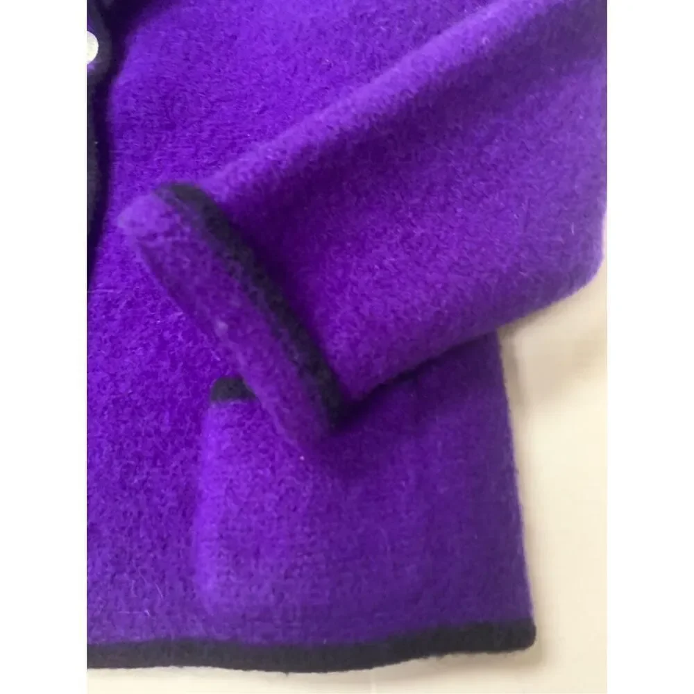 Vintage Purple Wool Button Down Sweater Jacket